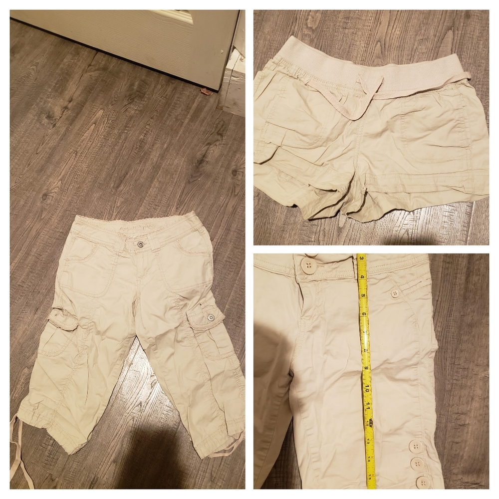 Bundle of three.  Shorts, Capri & Bermuda Shorts.  Small Sizes,  Beige Color.